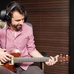 Musician records music