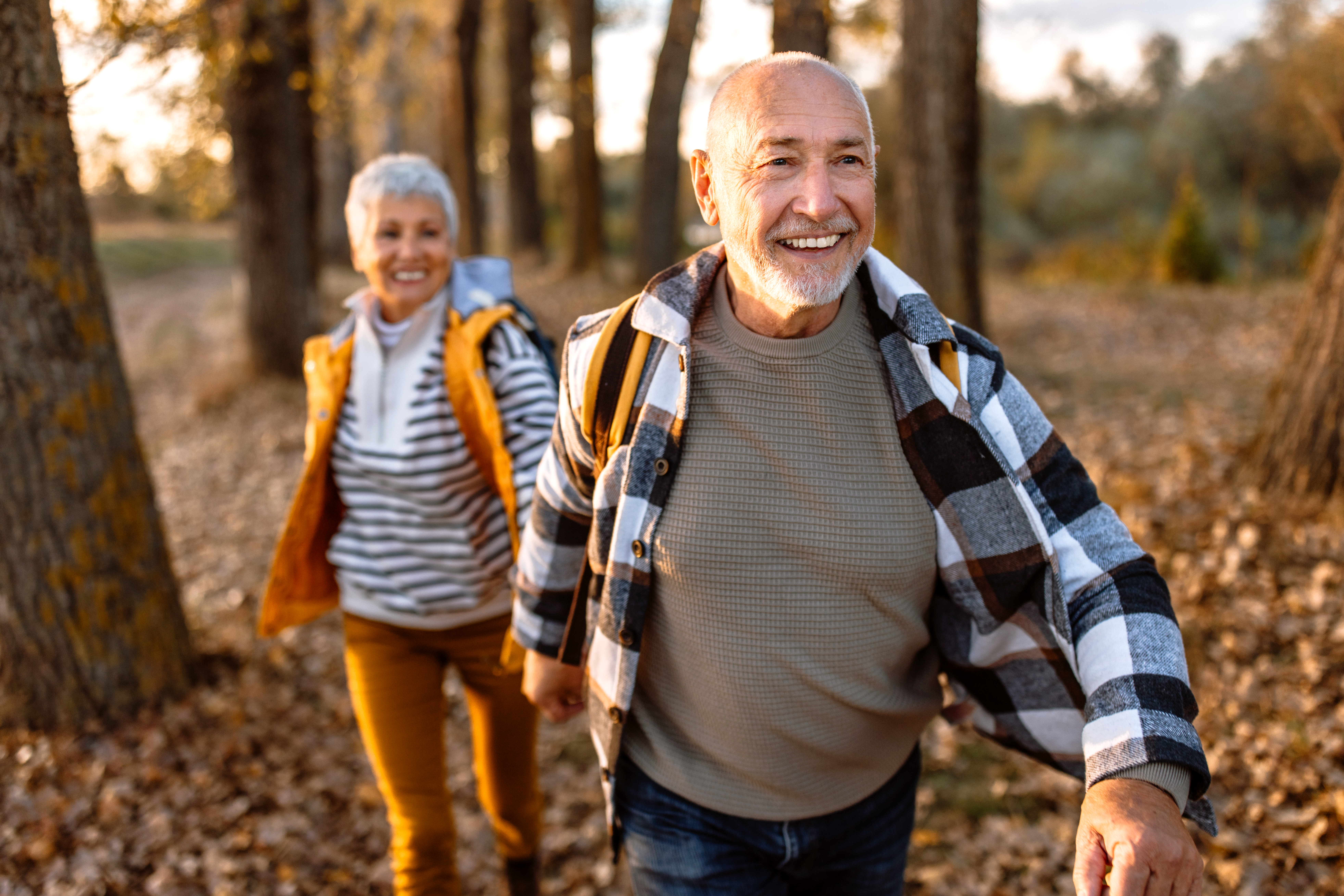 Active couple going for a walk.